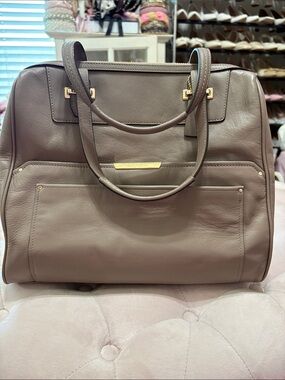 Coach Taupe Leather Satchel with Gold Hardware